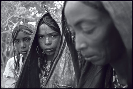 Tuareg women in a nomad camp in Azode