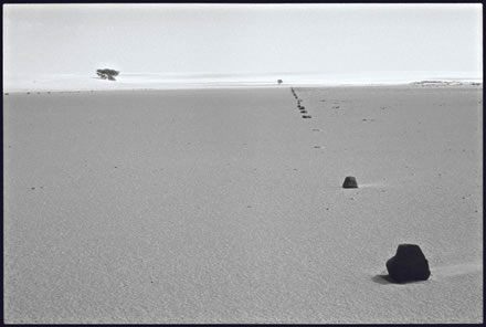 Stone marker at the skirt of the Gasso Lolombo volcano