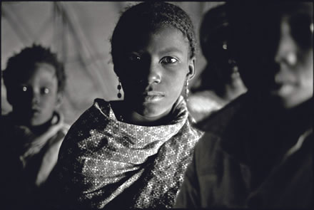 Tuareg family at a nomad camp in the Azaouagh
